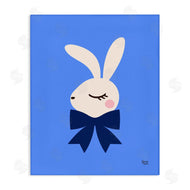 Jessica Beck | Rabbit with Ribbon on Blue