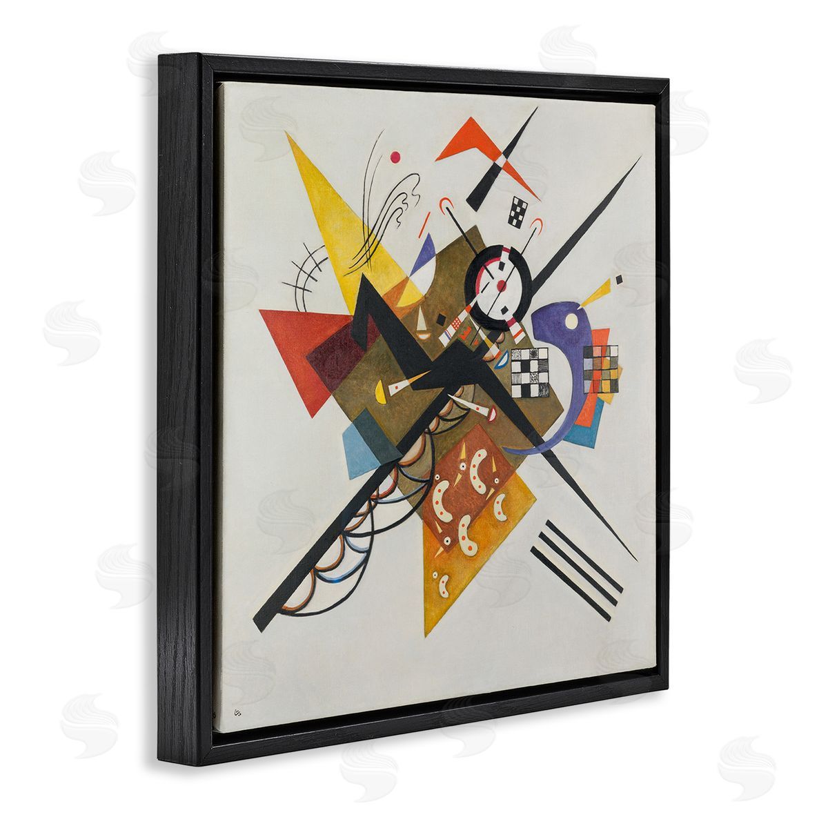 Kandinsky Painting on White Black Floating Frame Canvas Wall Art, Home Decor by one1000paintings