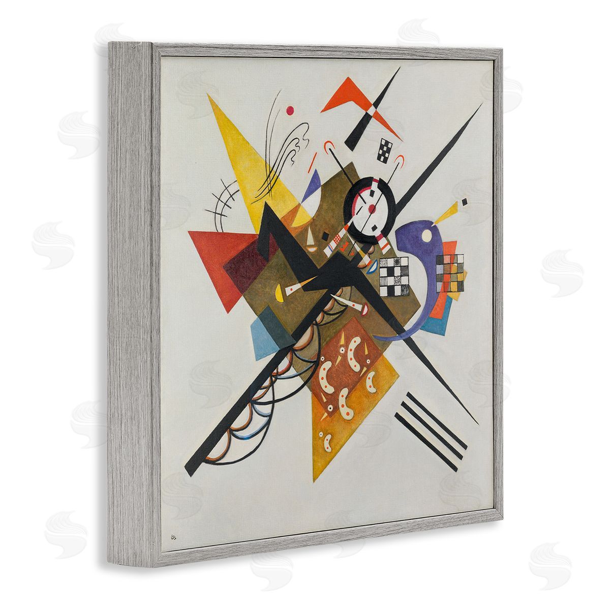 Kandinsky Painting on White Grey Frame Print Wall Art, Home Decor by one1000paintings