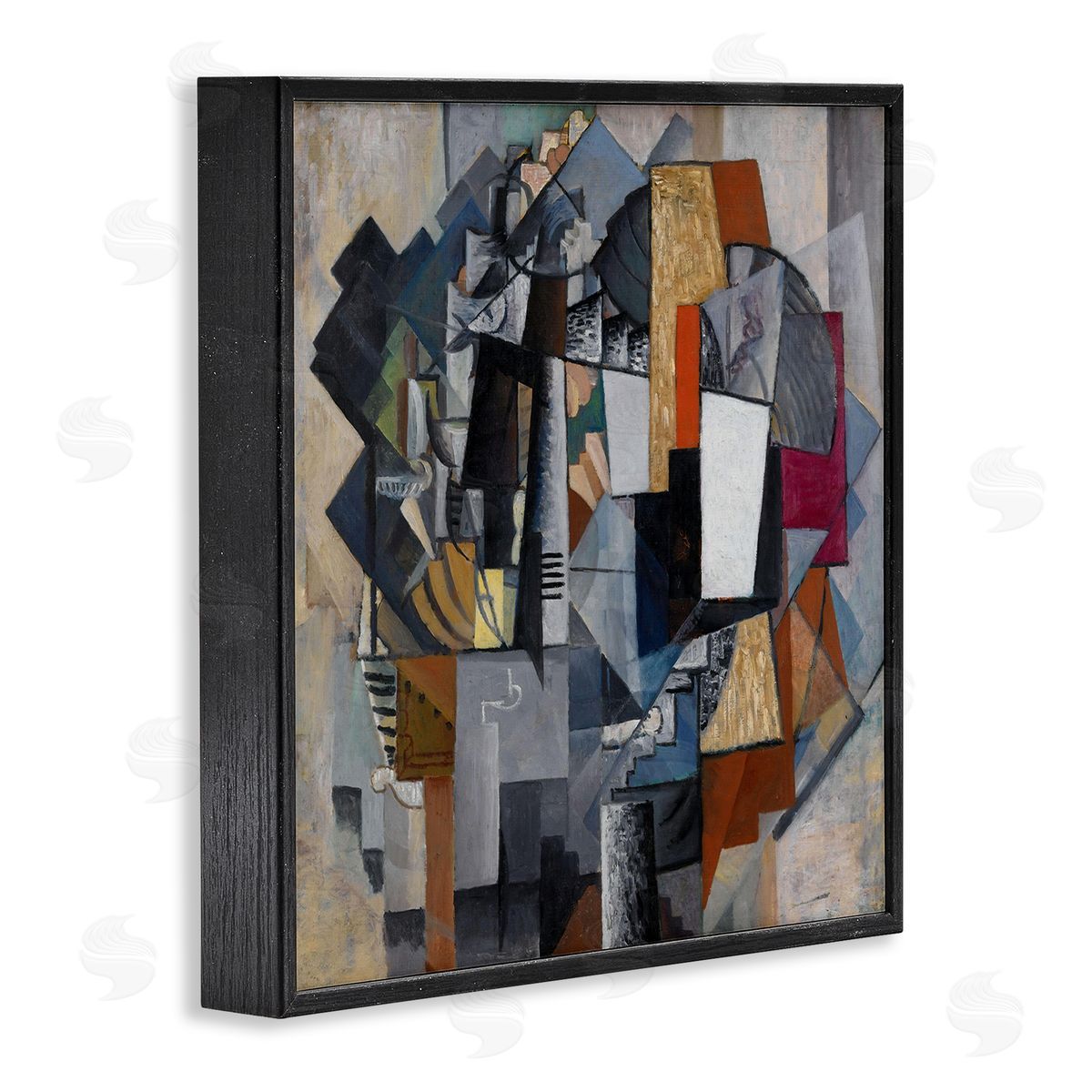 Classical Abstract Collage Black Frame Print Wall Art, Home Decor by one1000paintings