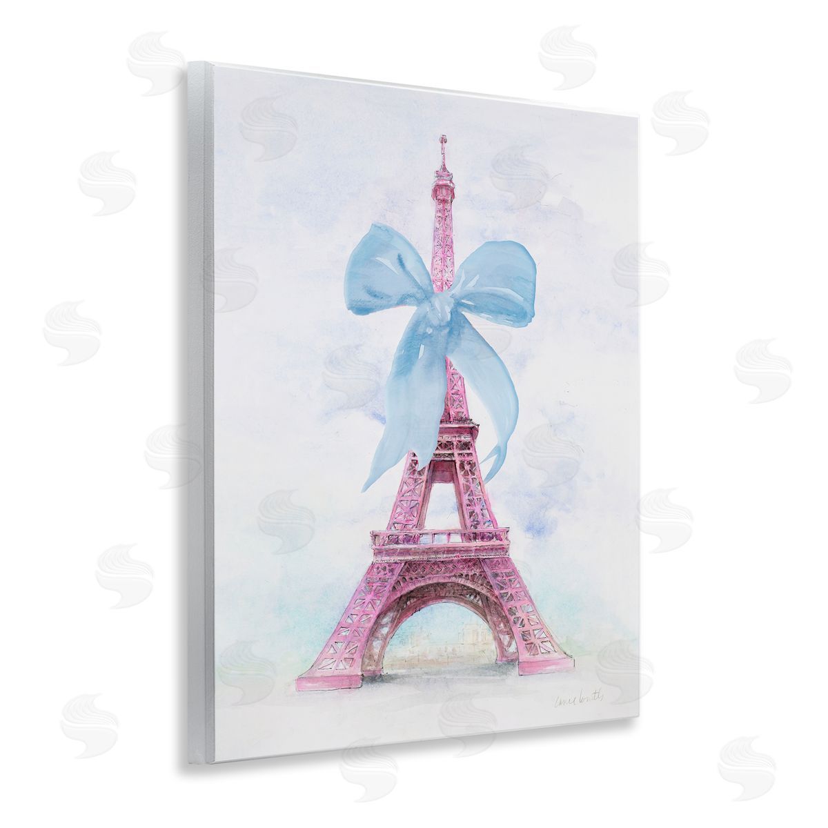 Pretty Bow Eiffel Tower Wood Plaque Wall Art, Home Decor by Lanie Loreth