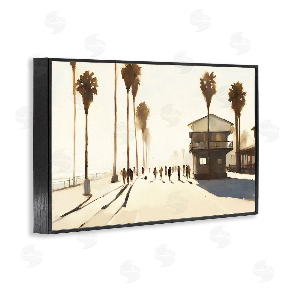 Tropical Afternoon Shadows Black Frame Print Wall Art, Home Decor by Noah Bay