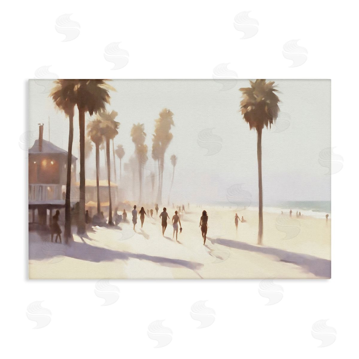 Running on Tropical Beach Canvas Wall Art, Home Decor by Noah Bay