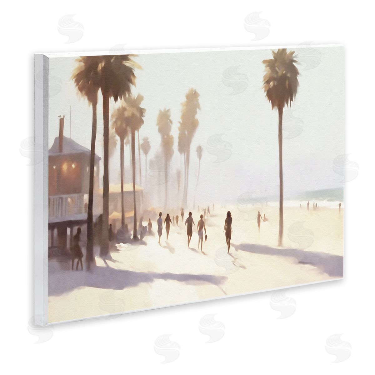 Running on Tropical Beach Wood Plaque Wall Art, Home Decor by Noah Bay