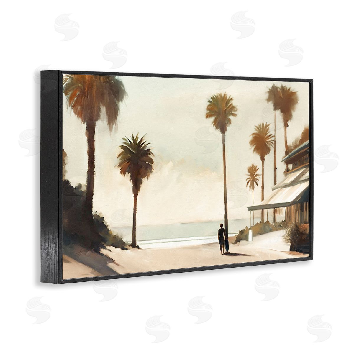 Tropical Café Del Mar Black Frame Print Wall Art, Home Decor by Noah Bay