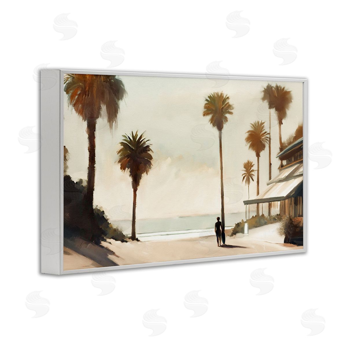 Tropical Café Del Mar White Frame Print Wall Art, Home Decor by Noah Bay