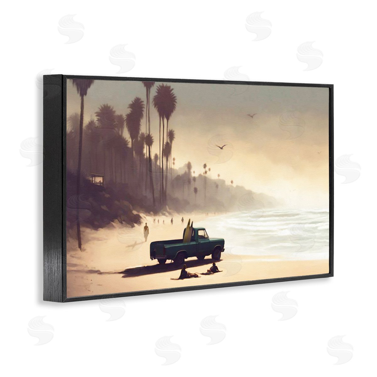 Dreamy Beach Tropical View Black Frame Print Wall Art, Home Decor by Noah Bay