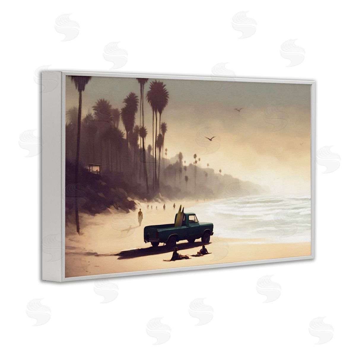 Dreamy Beach Tropical View White Frame Print Wall Art, Home Decor by Noah Bay