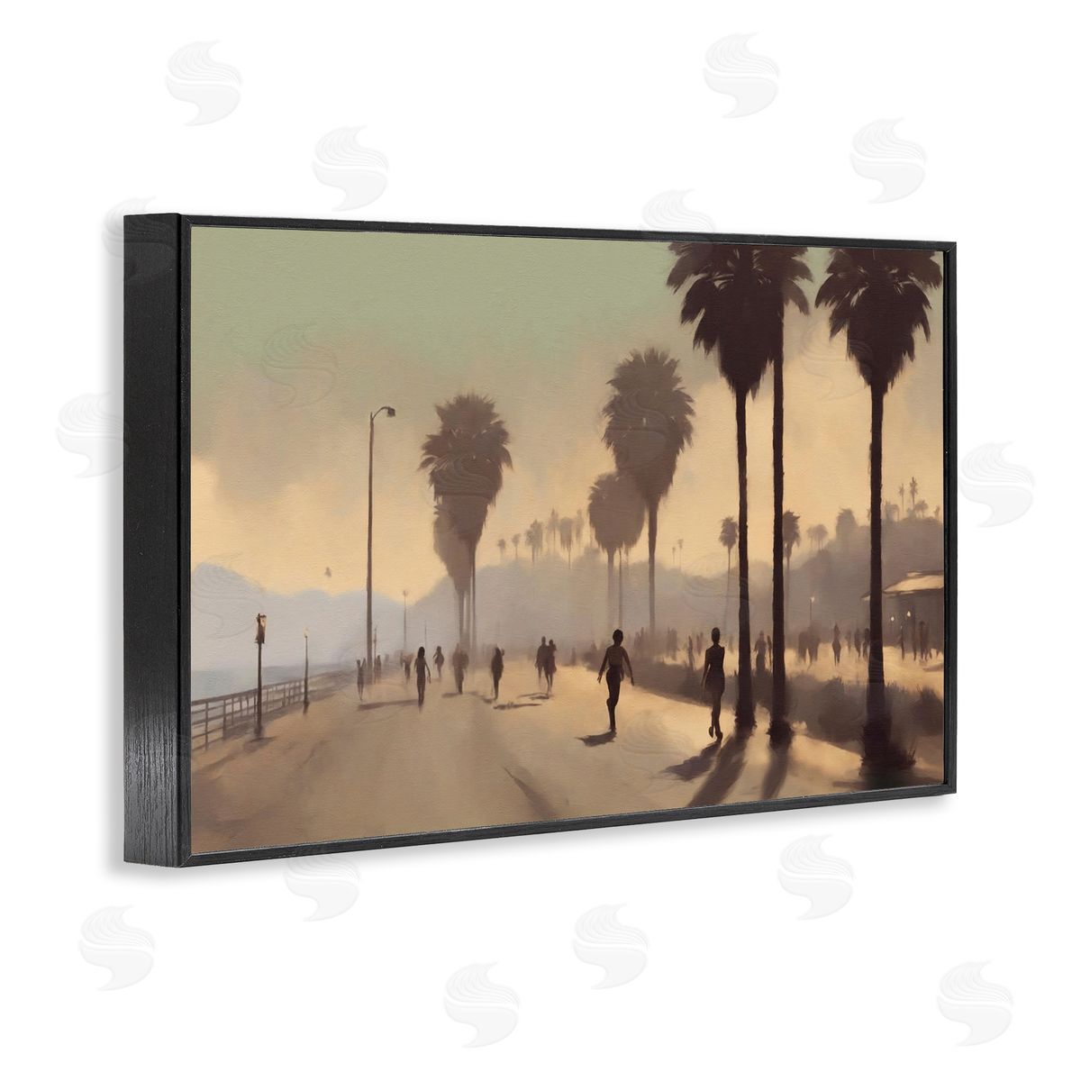 Sunset Skater on Boardwalk Black Frame Print Wall Art, Home Decor by Noah Bay