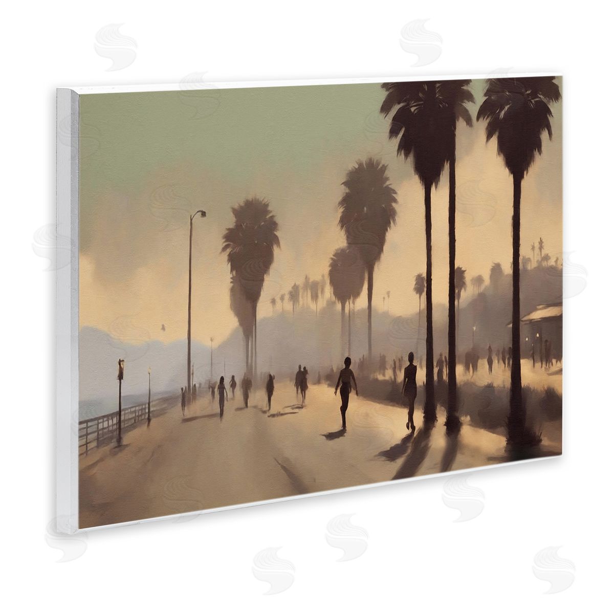 Sunset Skater on Boardwalk Wood Plaque Wall Art, Home Decor by Noah Bay