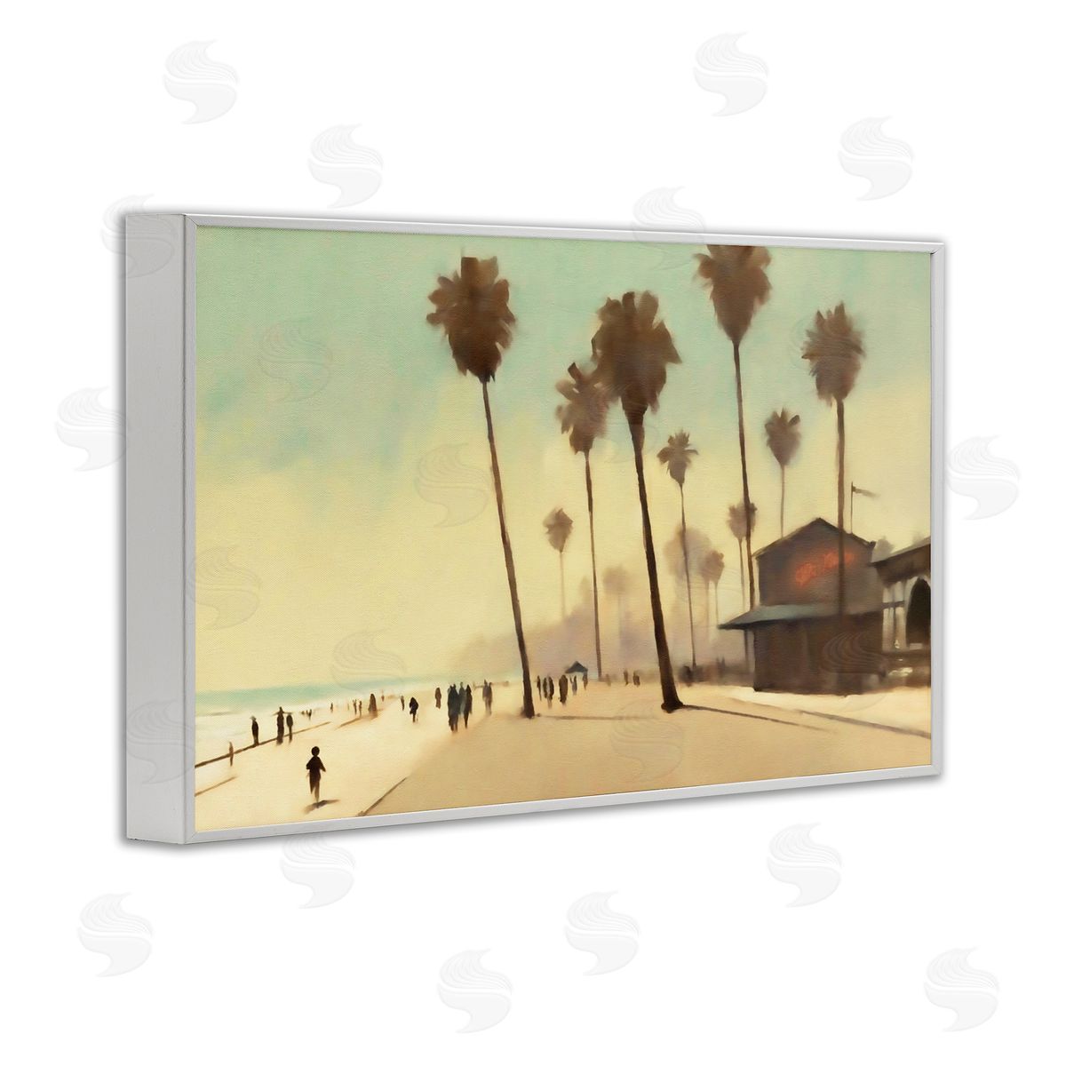 Tropical Promenade Landscape White Frame Print Wall Art, Home Decor by Noah Bay