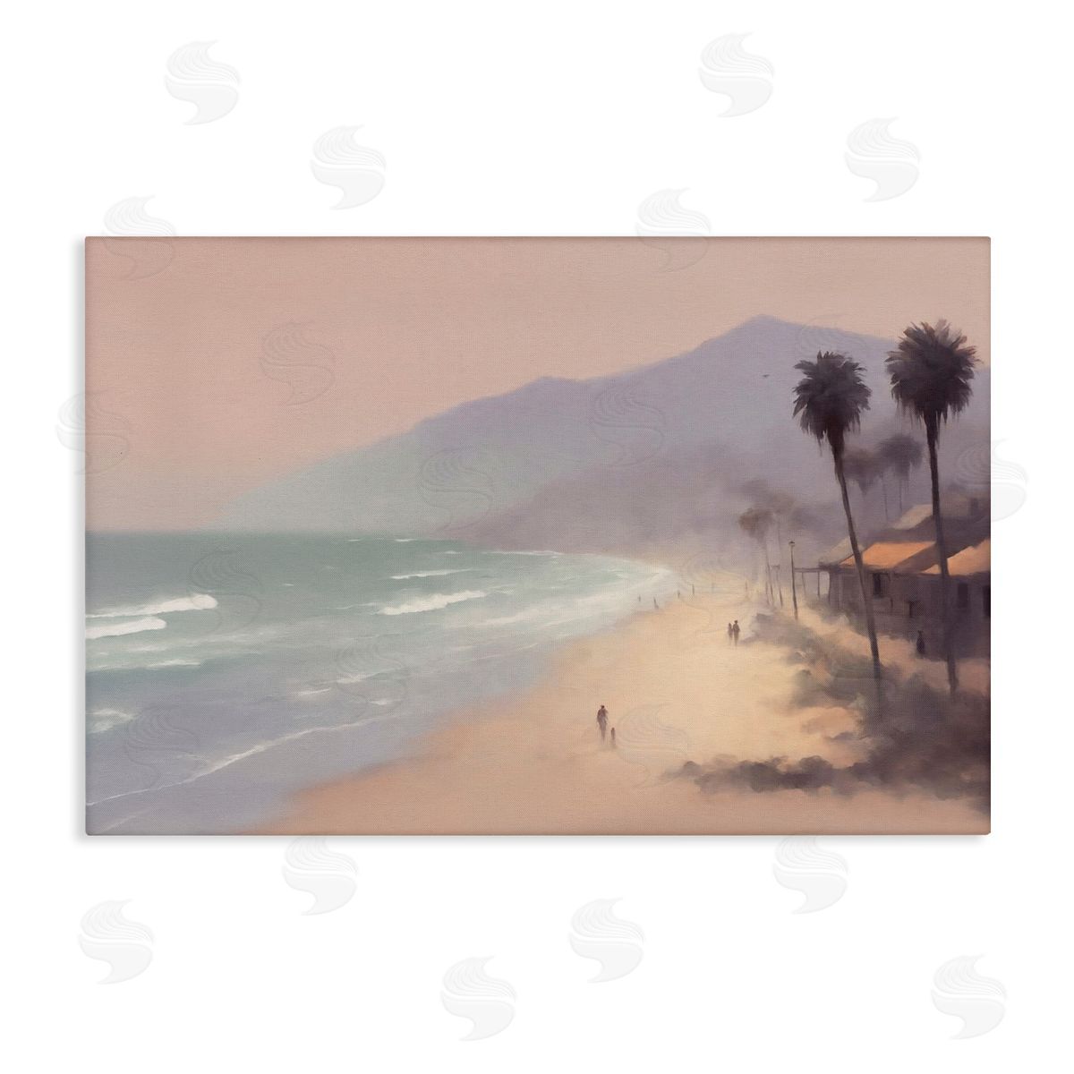 Beachside Cabins View Canvas Wall Art, Home Decor by Noah Bay