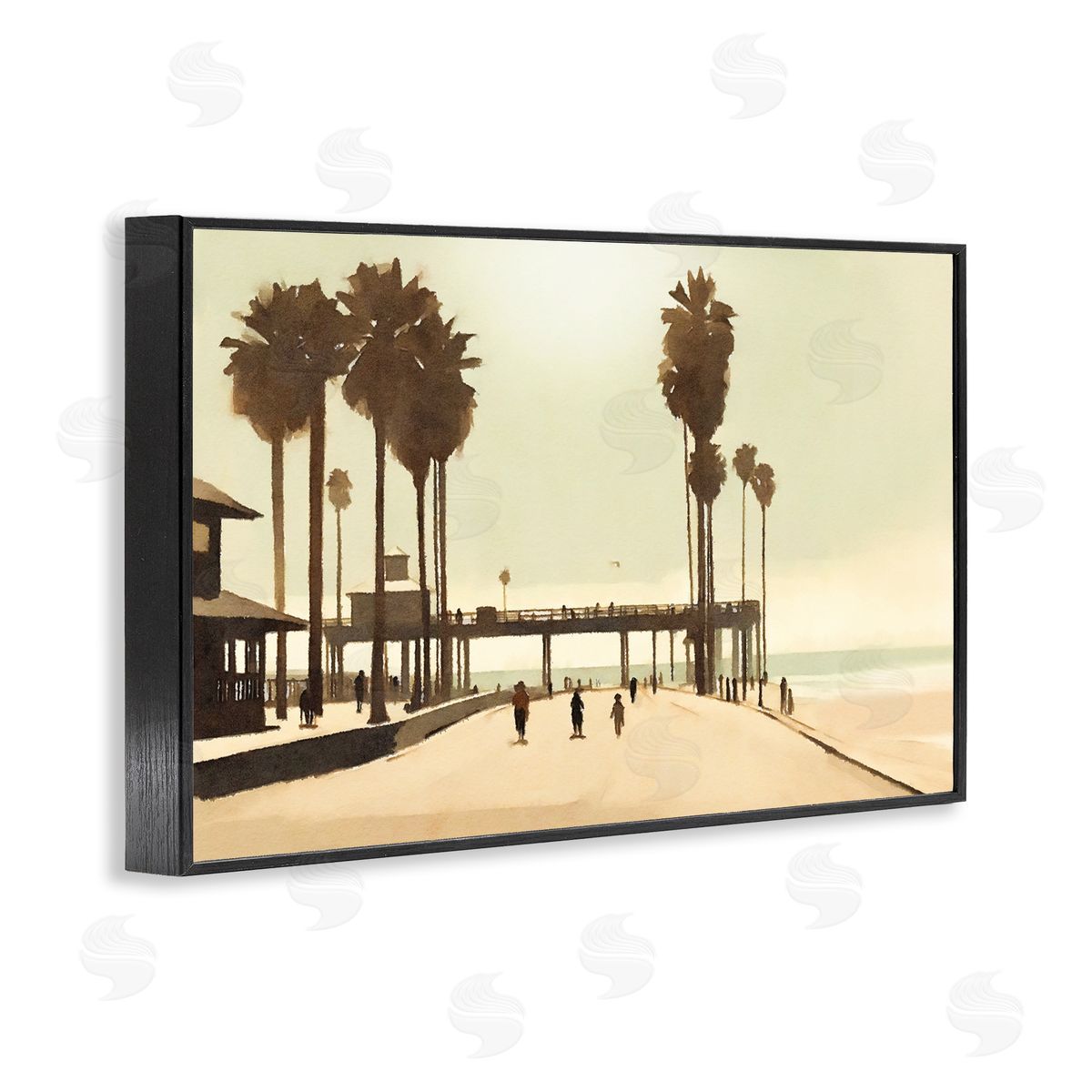 Tropical Beach Walkway Black Frame Print Wall Art, Home Decor by Noah Bay