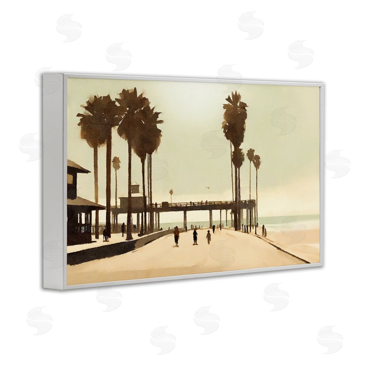 Tropical Beach Walkway White Frame Print Wall Art, Home Decor by Noah Bay