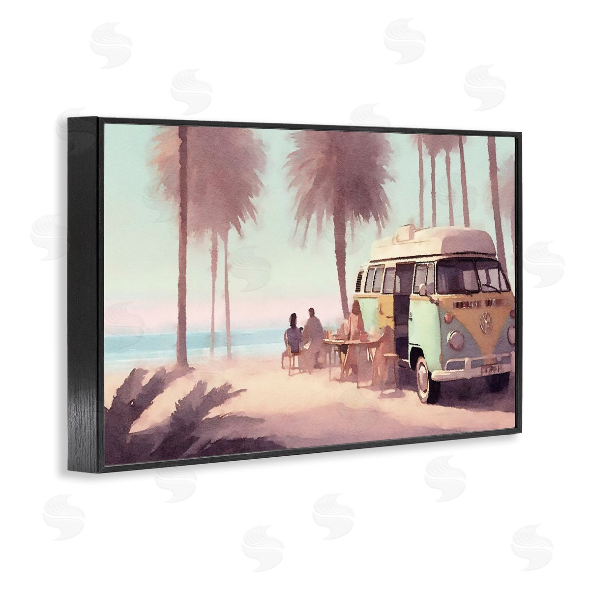 Beach Day Hangout Black Frame Print Wall Art, Home Decor by Noah Bay