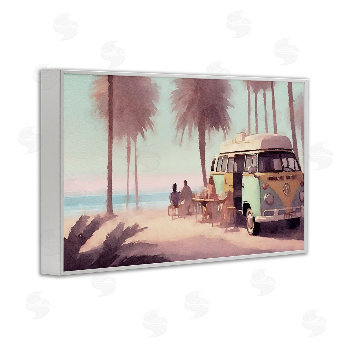 Beach Day Hangout White Frame Print Wall Art, Home Decor by Noah Bay