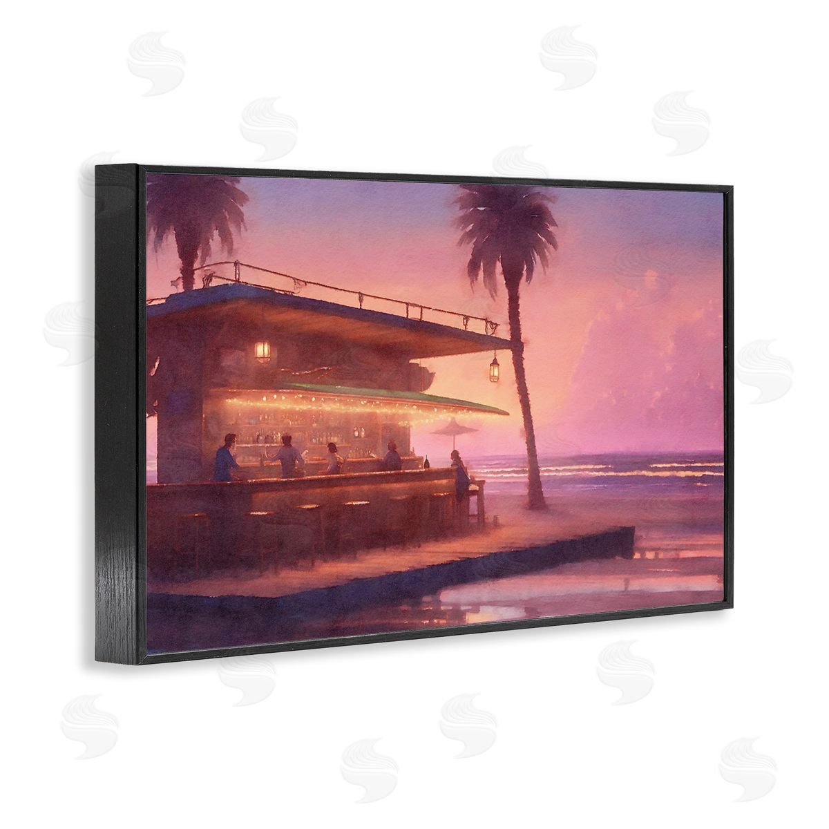 Vivid Tropical Sunset Black Frame Print Wall Art, Home Decor by Noah Bay