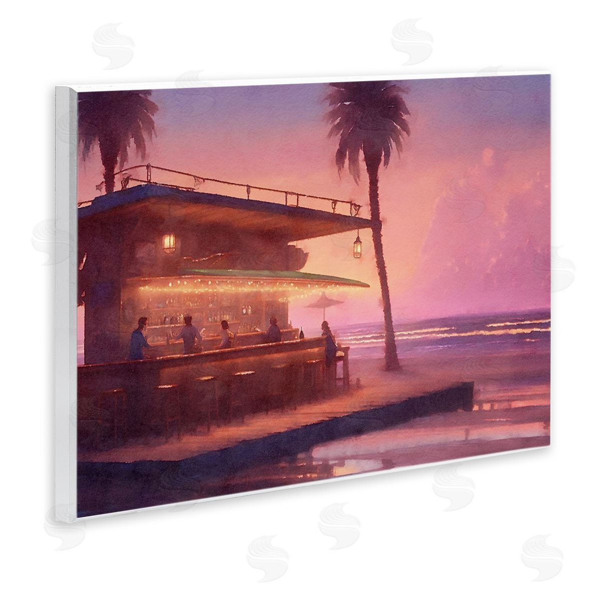 Vivid Tropical Sunset Wood Plaque Wall Art, Home Decor by Noah Bay