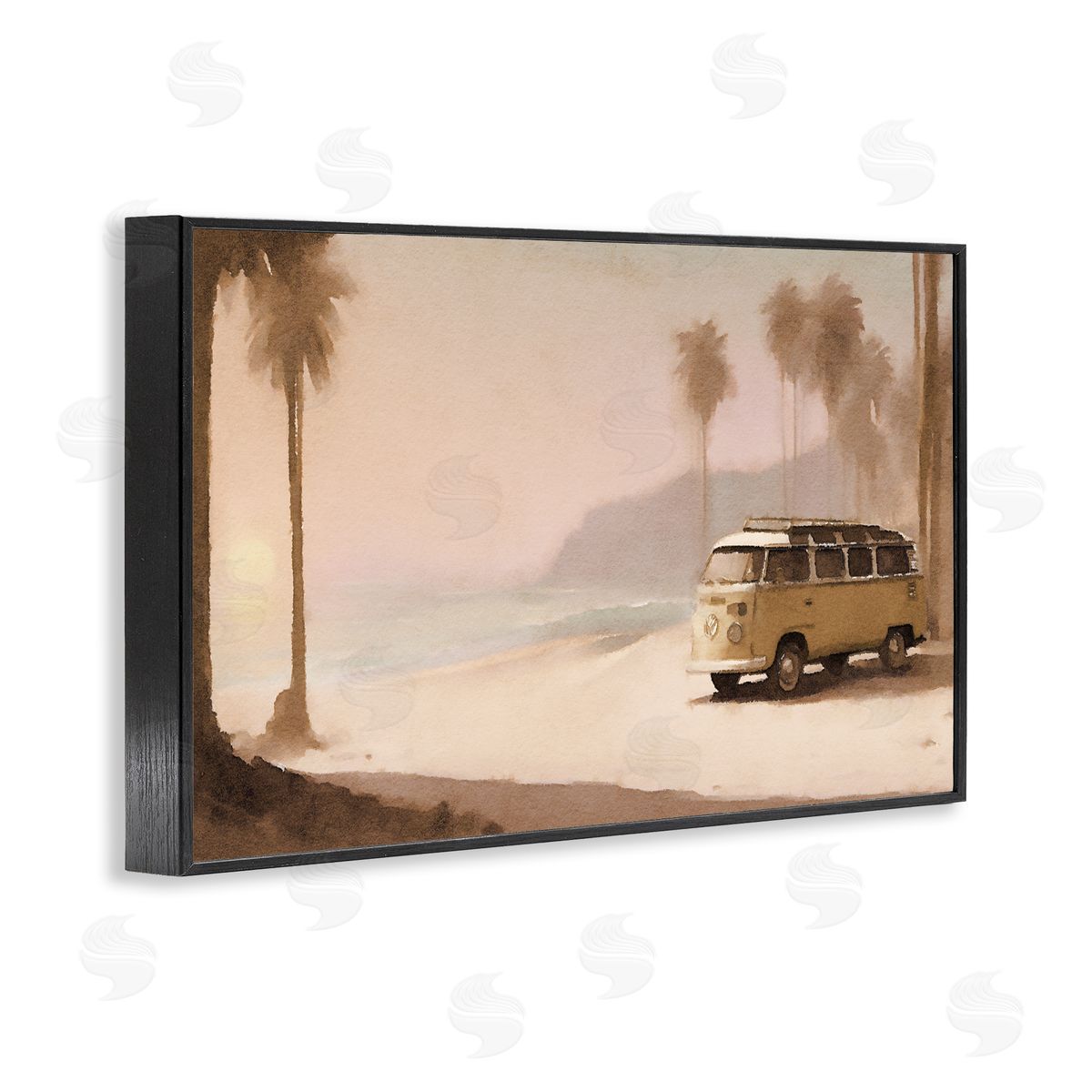 Tranquil Beach Day Black Frame Print Wall Art, Home Decor by Noah Bay