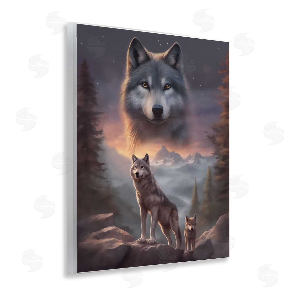 Ancestor Wolf Motif Wood Plaque Wall Art, Home Decor by Noah Bay