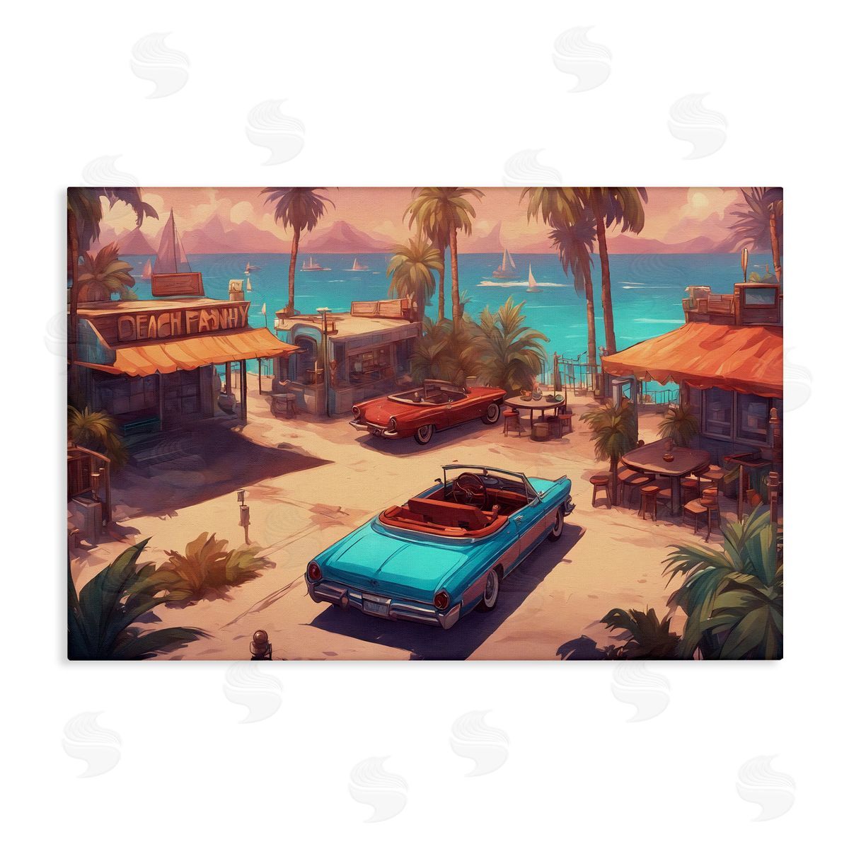 Bright Beach Hues View Canvas Wall Art, Home Decor by Noah Bay