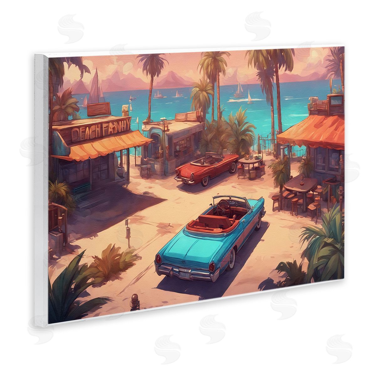 Bright Beach Hues View Wood Plaque Wall Art, Home Decor by Noah Bay