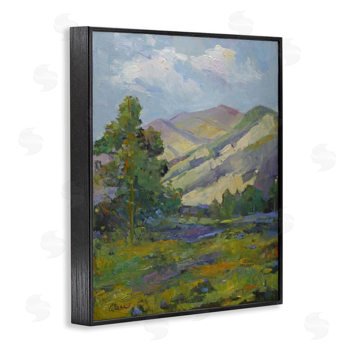 Spring Day Mountain Black Frame Print Wall Art, Home Decor by Alexi Fine