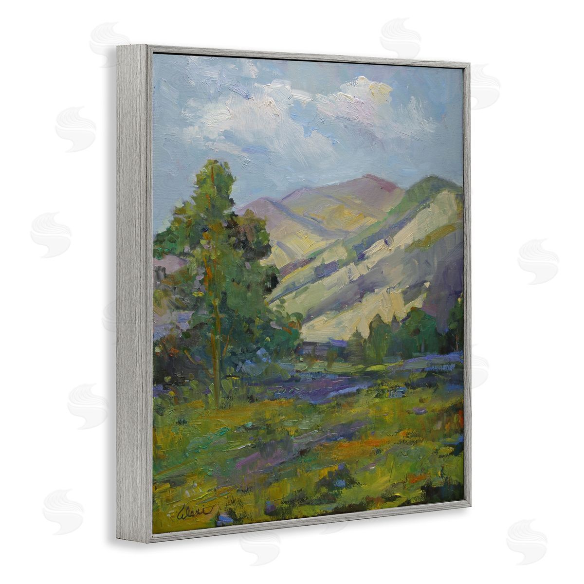 Spring Day Mountain Grey Frame Print Wall Art, Home Decor by Alexi Fine