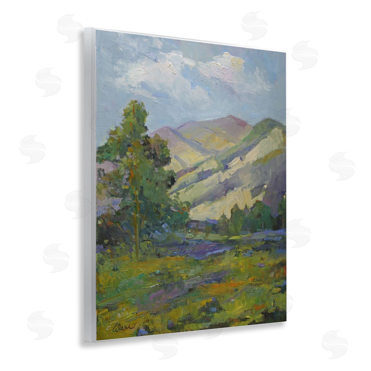 Spring Day Mountain Wood Plaque Wall Art, Home Decor by Alexi Fine