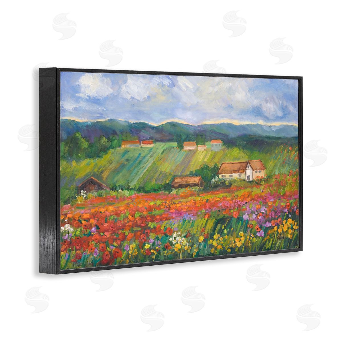 Spring Glory Lush Meadow Black Frame Print Wall Art, Home Decor by Alexi Fine