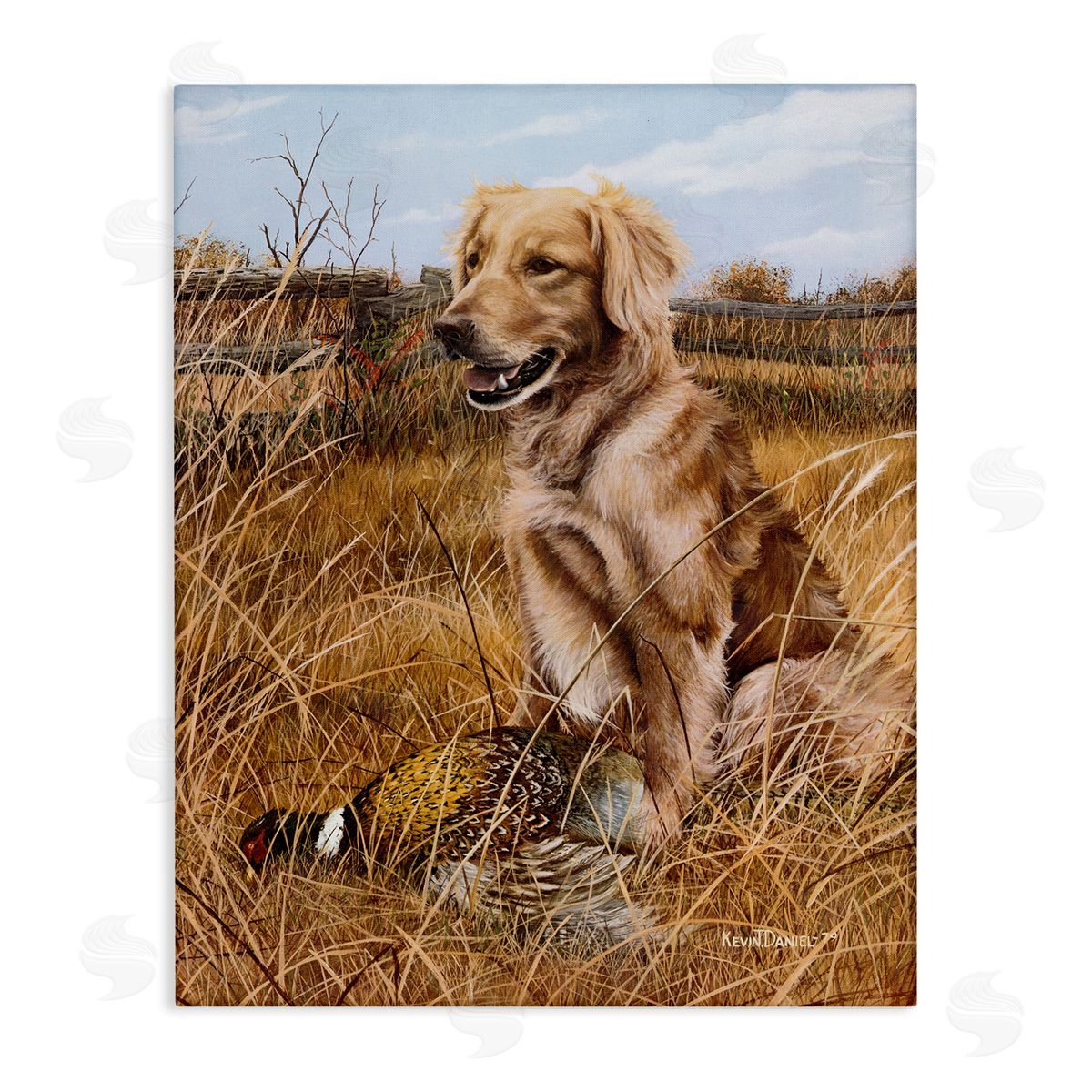 Hunting Dog & Pheasant Canvas Wall Art, Home Decor by Kevin Daniel