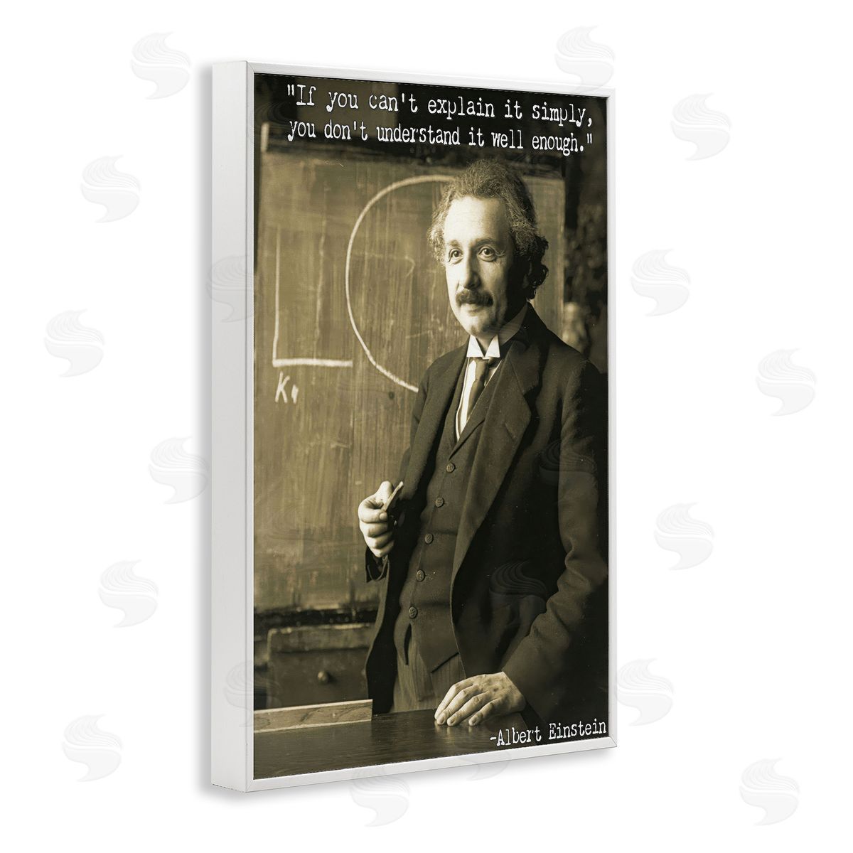 Inspiring Einstein Quote White Frame Print Wall Art, Home Decor by Graffi*tee Studios