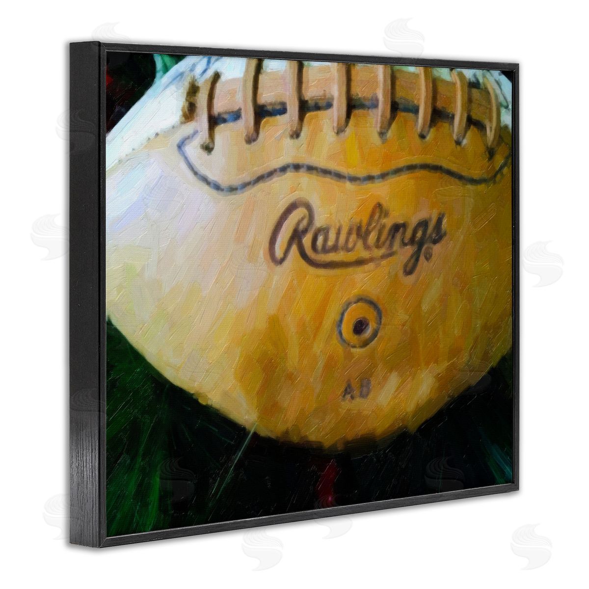 Painterly Team Football Black Frame Print Wall Art, Home Decor by Graffi*tee Studios