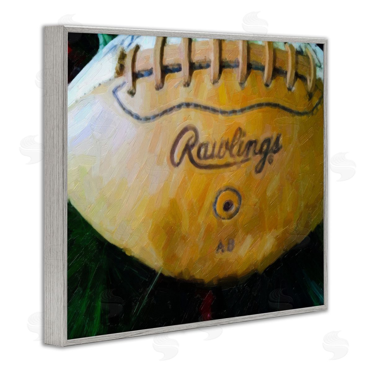 Painterly Team Football Grey Frame Print Wall Art, Home Decor by Graffi*tee Studios