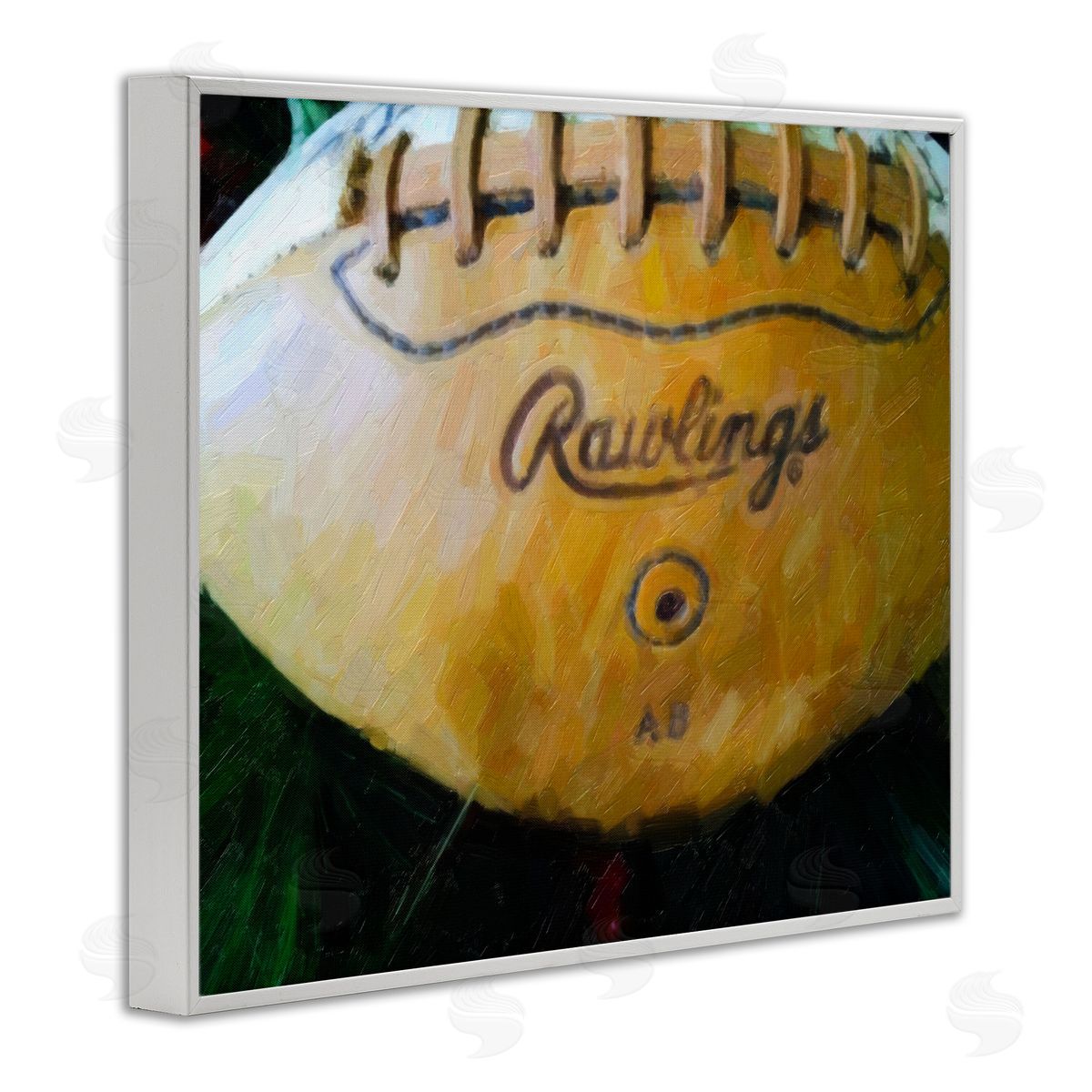Painterly Team Football White Frame Print Wall Art, Home Decor by Graffi*tee Studios