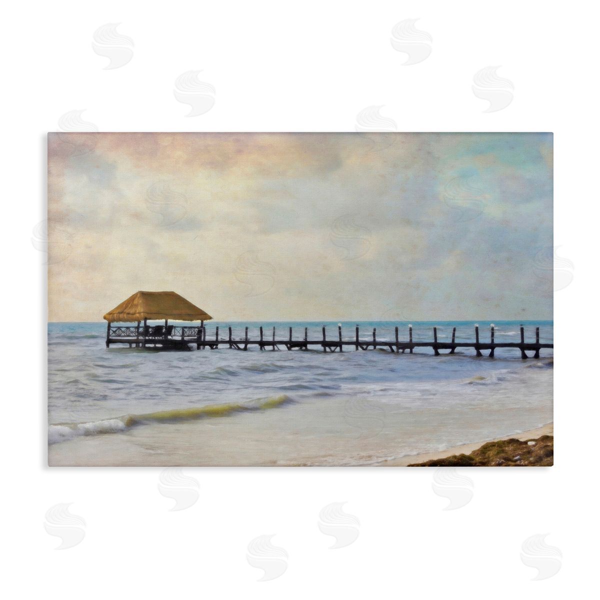 Paradise Pier Shoreline Canvas Wall Art, Home Decor by Graffi*tee Studios