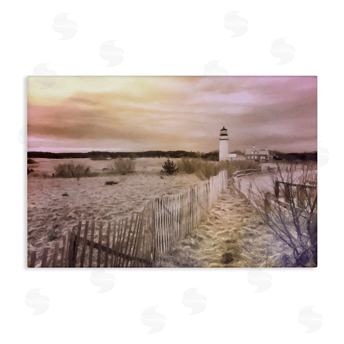 Path To Lighthouse View Canvas Wall Art, Home Decor by Graffi*tee Studios