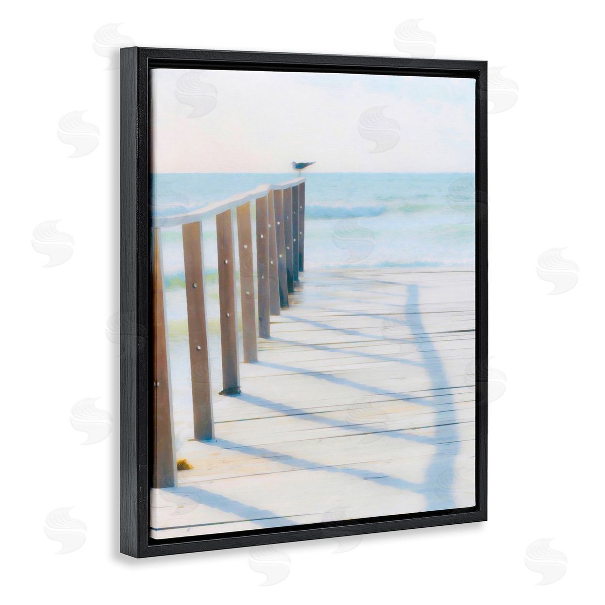 Perched For Best View Black Floating Frame Canvas Wall Art, Home Decor by Graffi*tee Studios