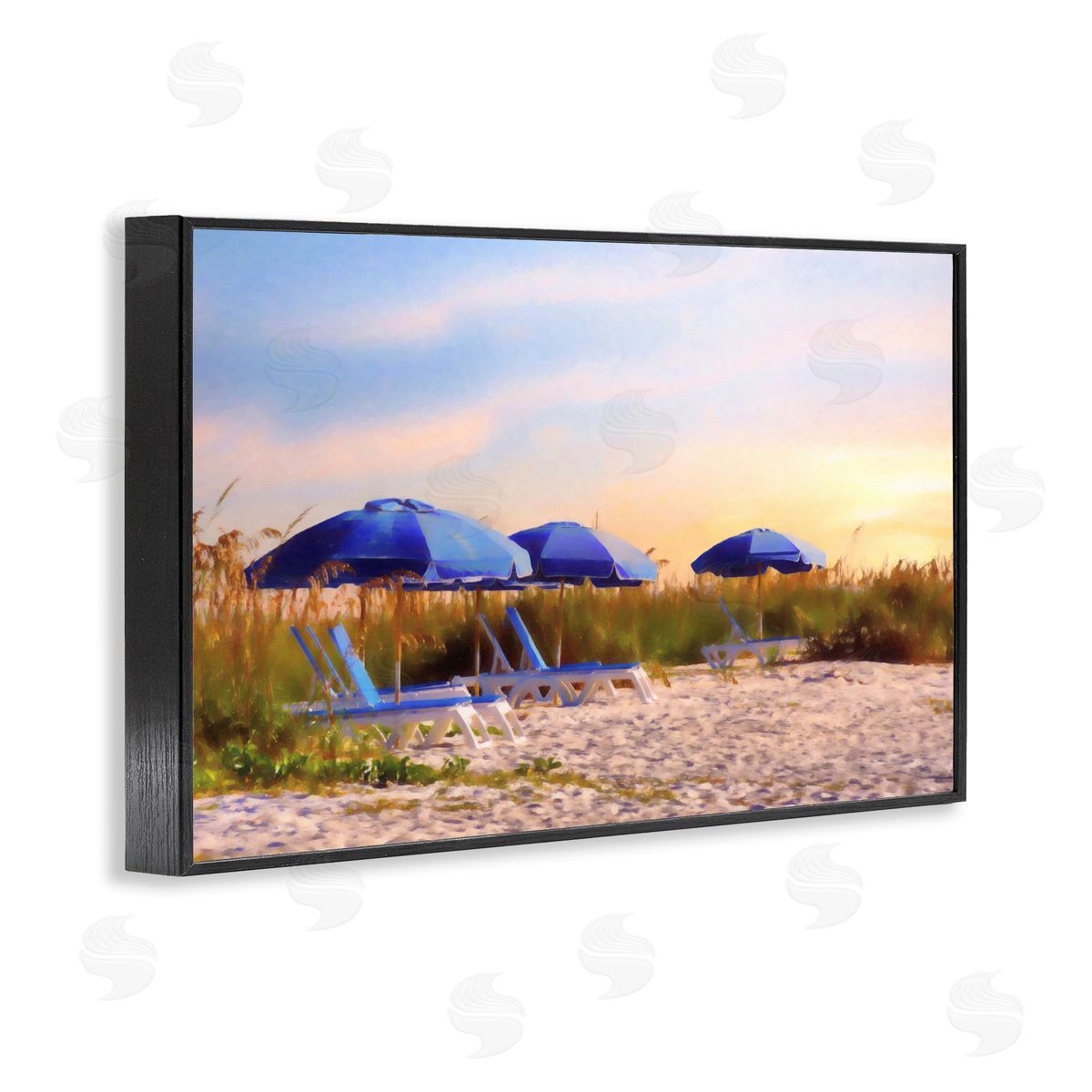 Summer Vacation Sunrise Black Frame Print Wall Art, Home Decor by Graffi*tee Studios