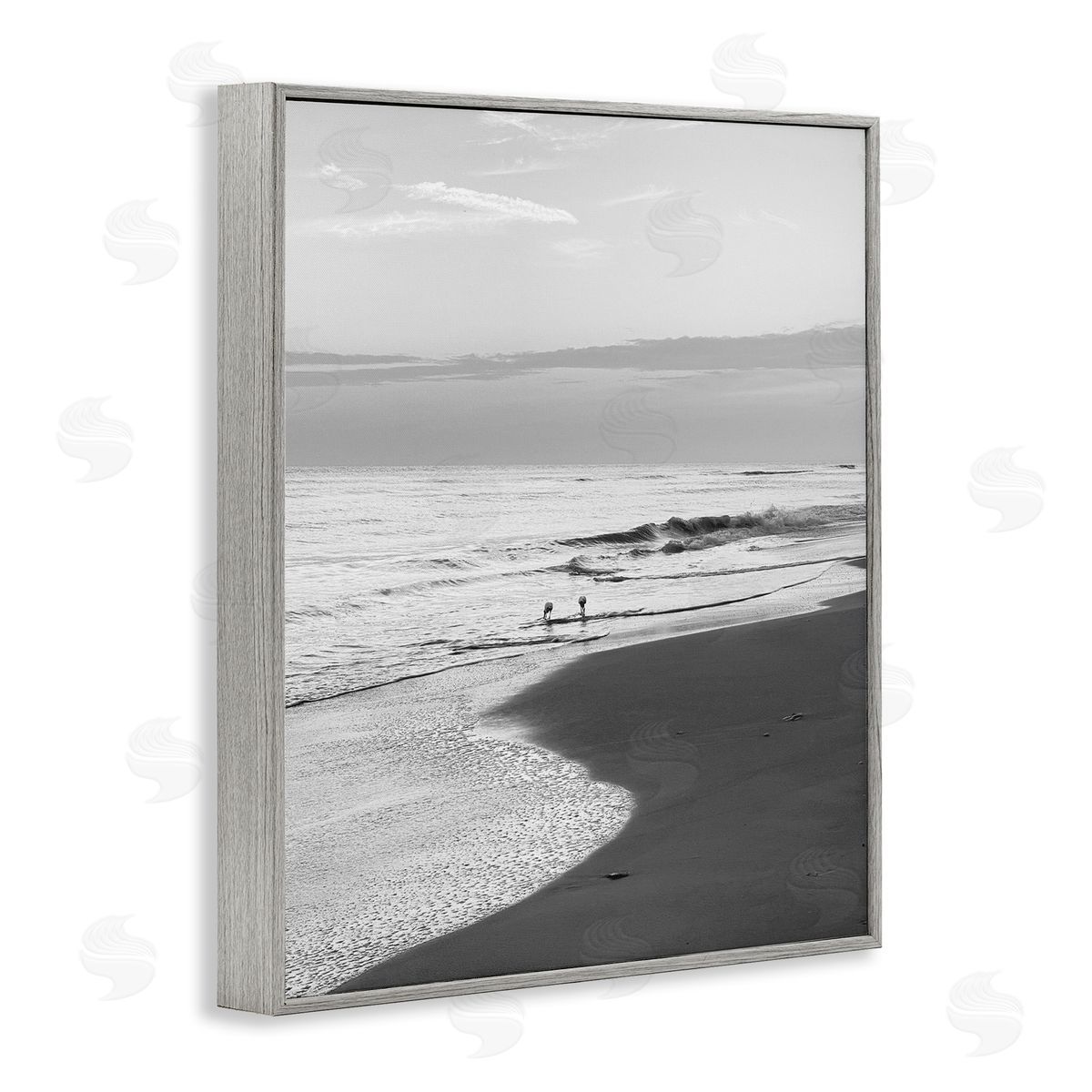 Evening Beach Stroll Grey Frame Print Wall Art, Home Decor by Graffi*tee Studios