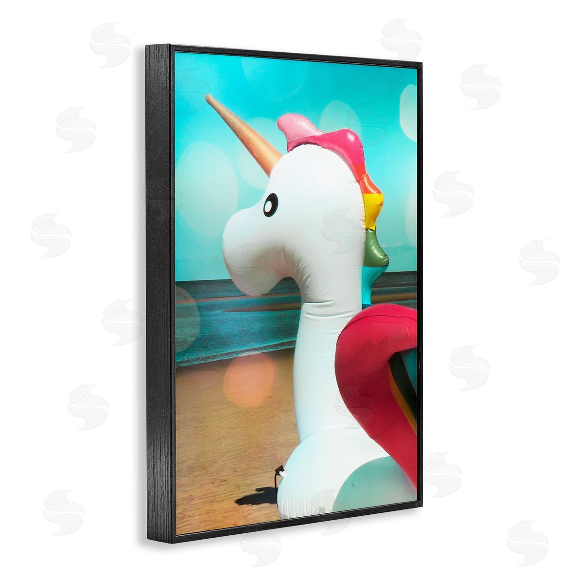 Unicorn Basking in Bokeh Black Frame Print Wall Art, Home Decor by Graffi*tee Studios