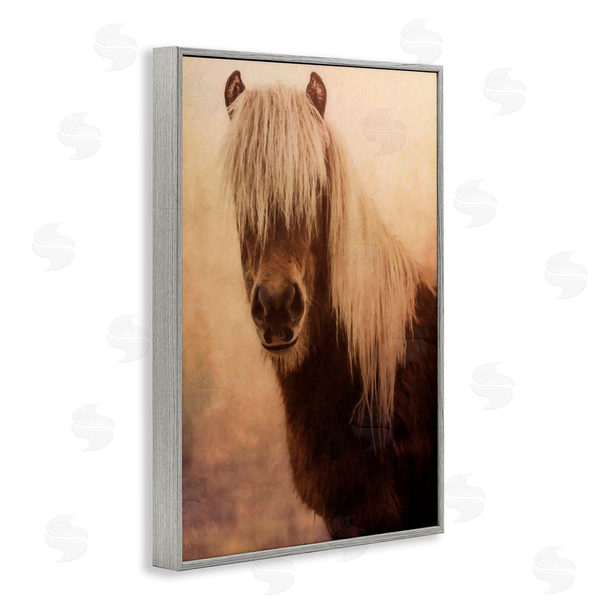 Misty Morning Horse Grey Frame Print Wall Art, Home Decor by Graffi*tee Studios