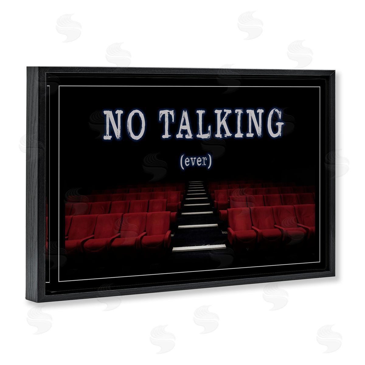 No Talking Move Theater Black Floating Frame Canvas Wall Art, Home Decor by Graffi*tee Studios