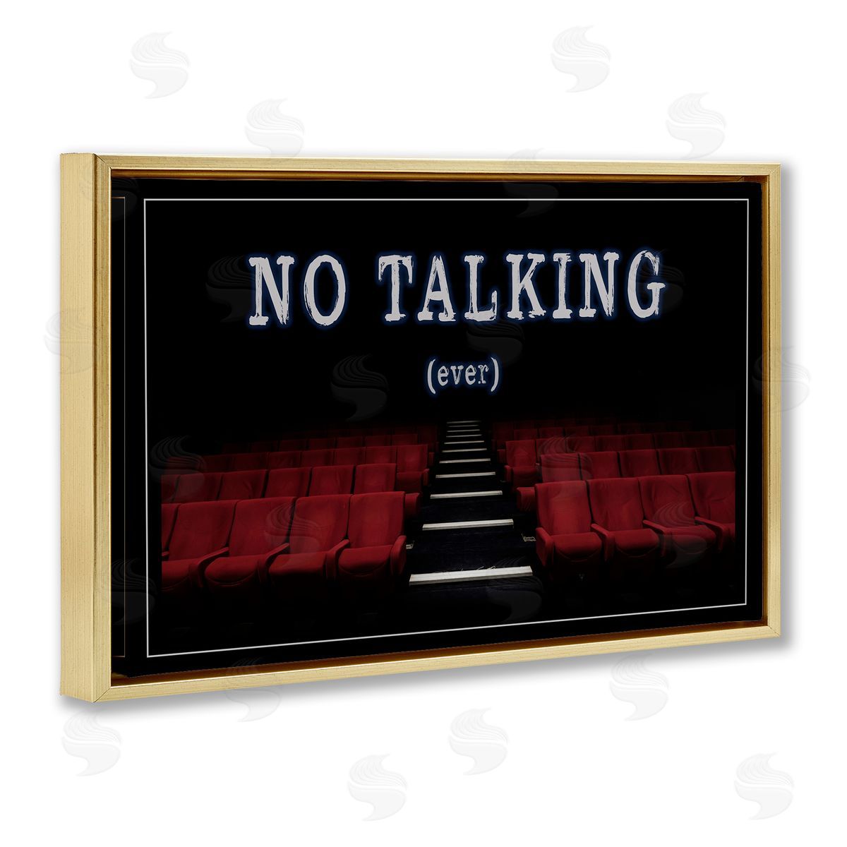 No Talking Move Theater Gold Floating Frame Canvas Wall Art, Home Decor by Graffi*tee Studios