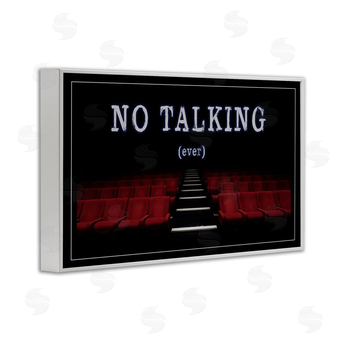 No Talking Move Theater White Frame Print Wall Art, Home Decor by Graffi*tee Studios