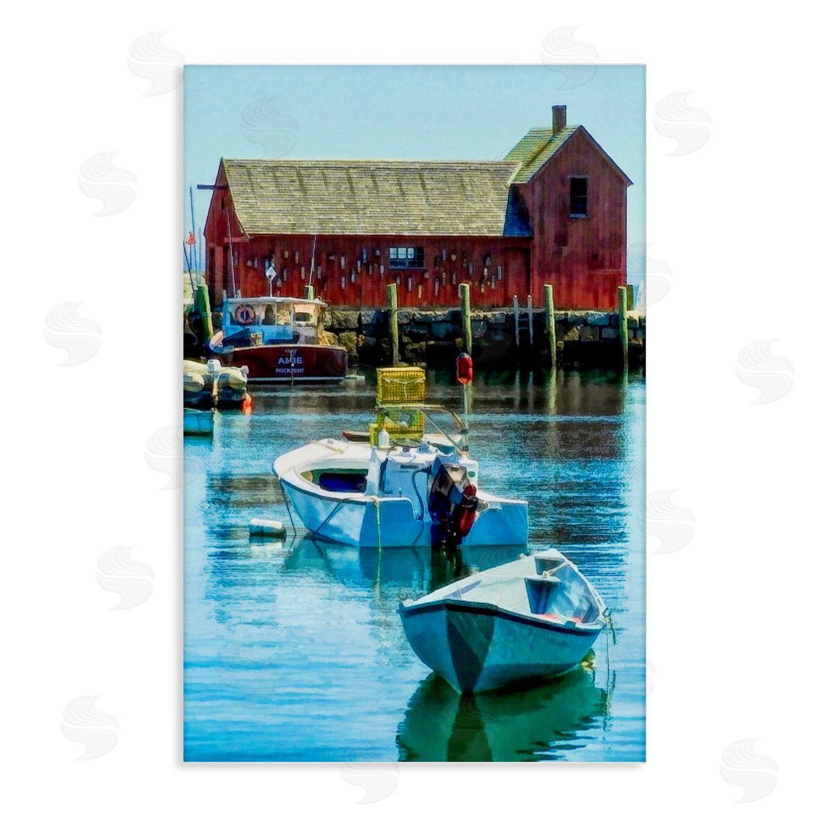 Tranquil Boat Harbor Canvas Wall Art, Home Decor by Graffi*tee Studios