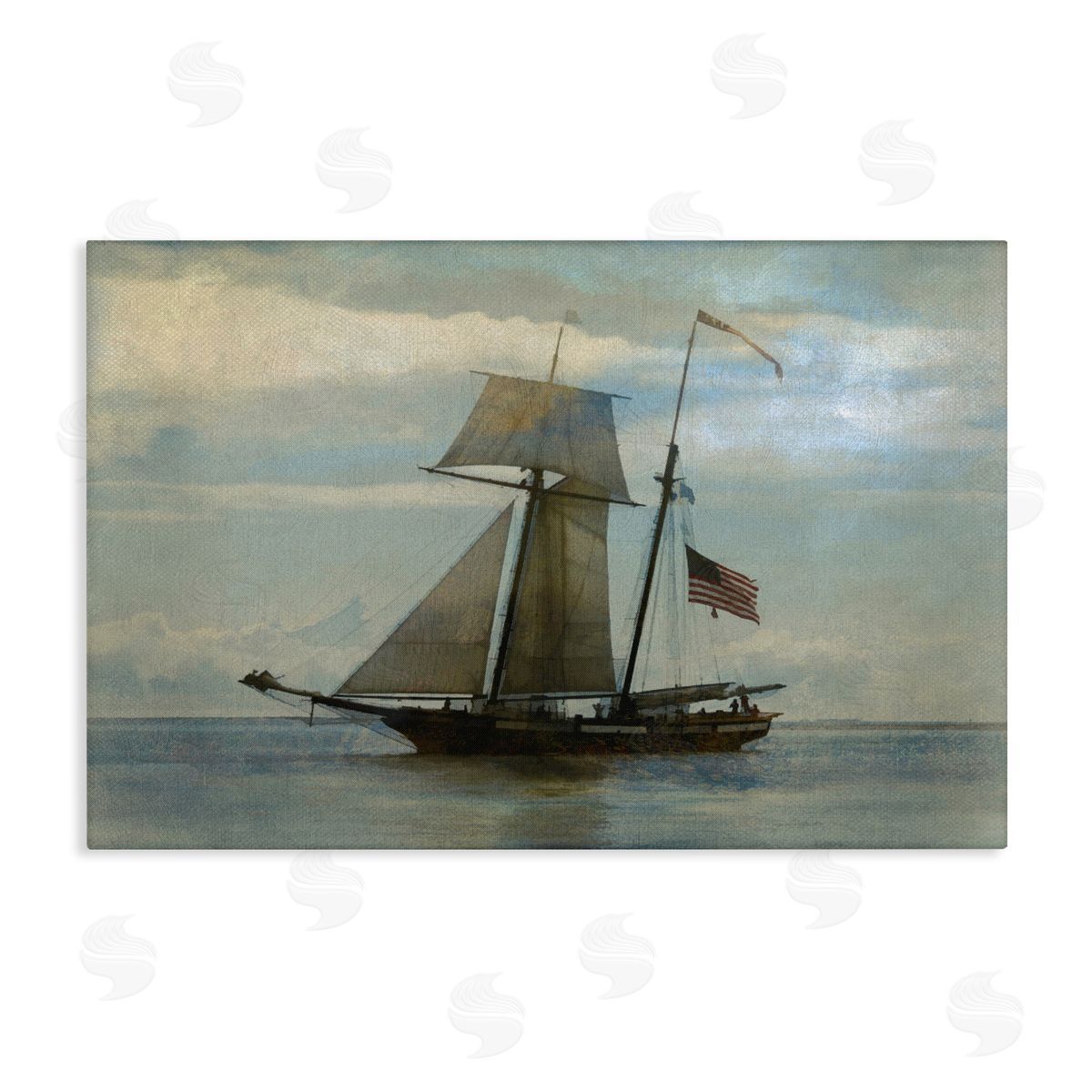 Classic Ship with Flag Canvas Wall Art, Home Decor by Graffi*tee Studios
