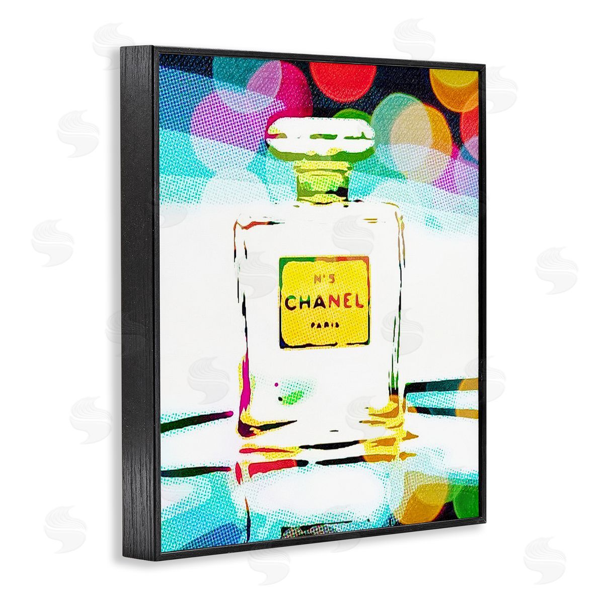Perfume with Modern Bokeh Black Frame Print Wall Art, Home Decor by Graffi*tee Studios