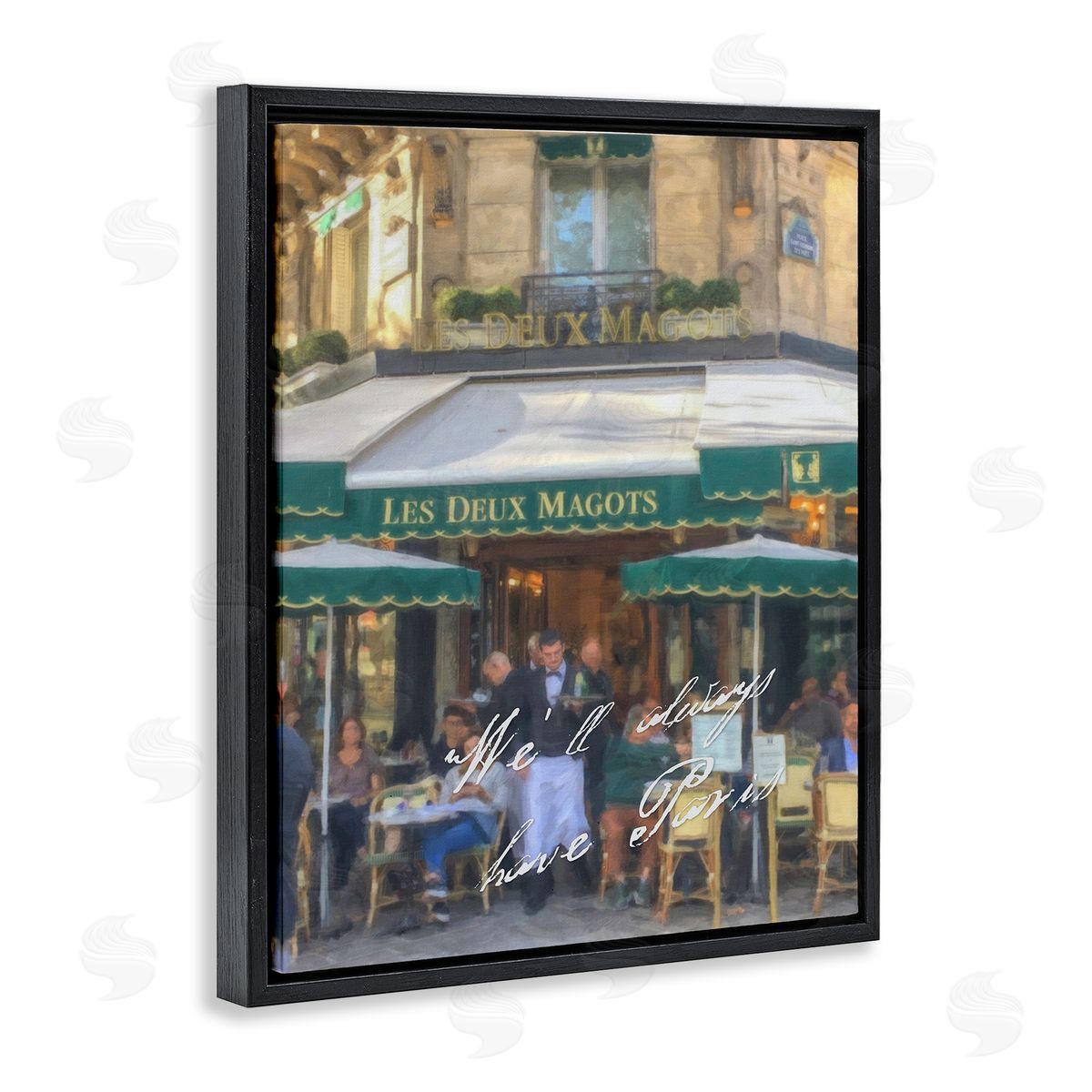 Always Have Paris Bistro Black Floating Frame Canvas Wall Art, Home Decor by Graffi*tee Studios