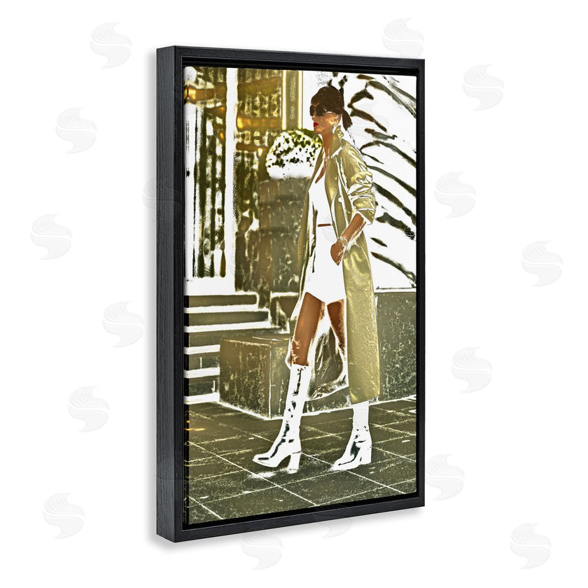 Graffi*tee Studios | Girl in Gold Trenchcoat